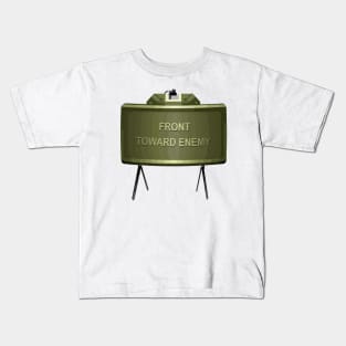 Front Toward Enemy Distressed Claymore Mine Military Kids T-Shirt